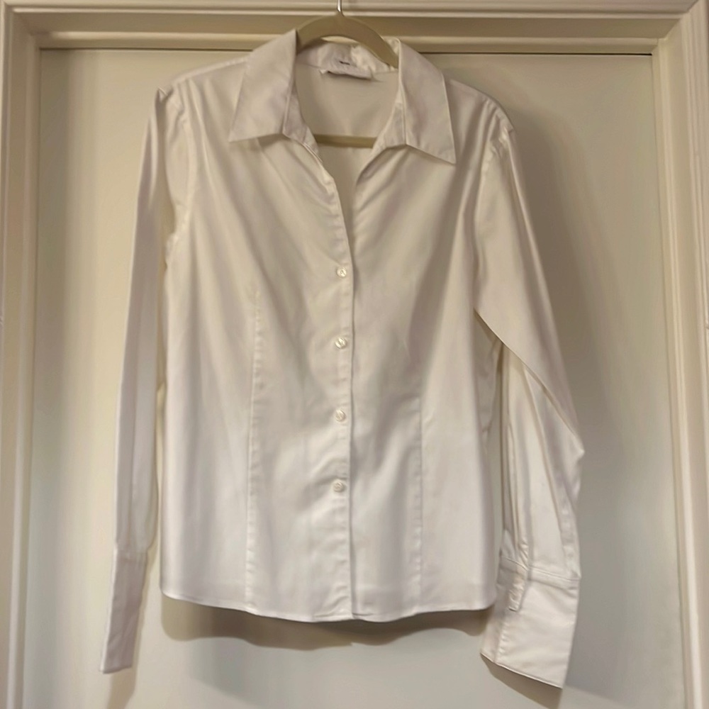 Calvin Klein Size 12 White Button-Down